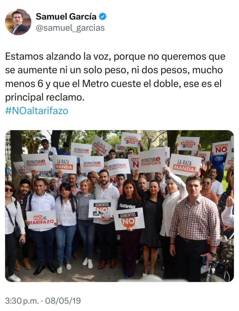 Samuel-garcia-traiciona-a-la-ciduadania-con-tarifazo - Enbroncados Samuel-garcía-aumento-tarifario-ima-protestas