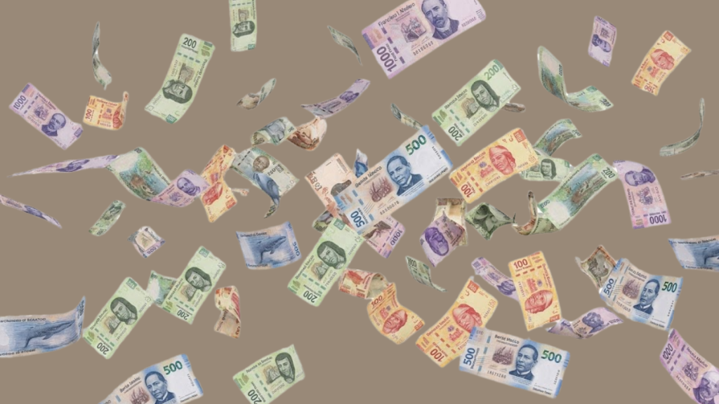 Billetes Mexicanos Volando En El Aire - Enbroncados