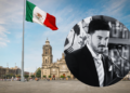 Tribunal-electoral-destapa-doble-residencia-de-samuel-garcia - Enbroncados Mexico Flag Flies over a City Square with a Historic Building; a Circular Grayscale Inset Shows a Man Speaking at a Microphone. - Enbroncados