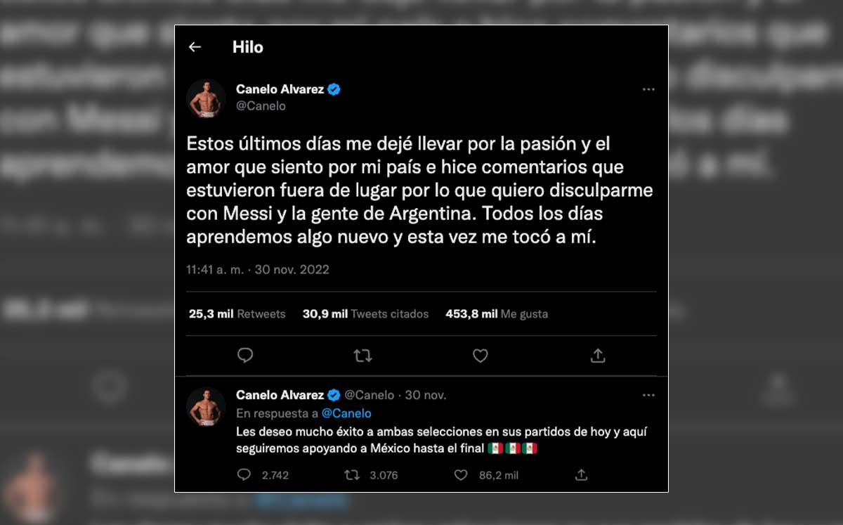 ‘Canelo’ le pide disculpas a Messi y los argentinos por polémica en Twitter