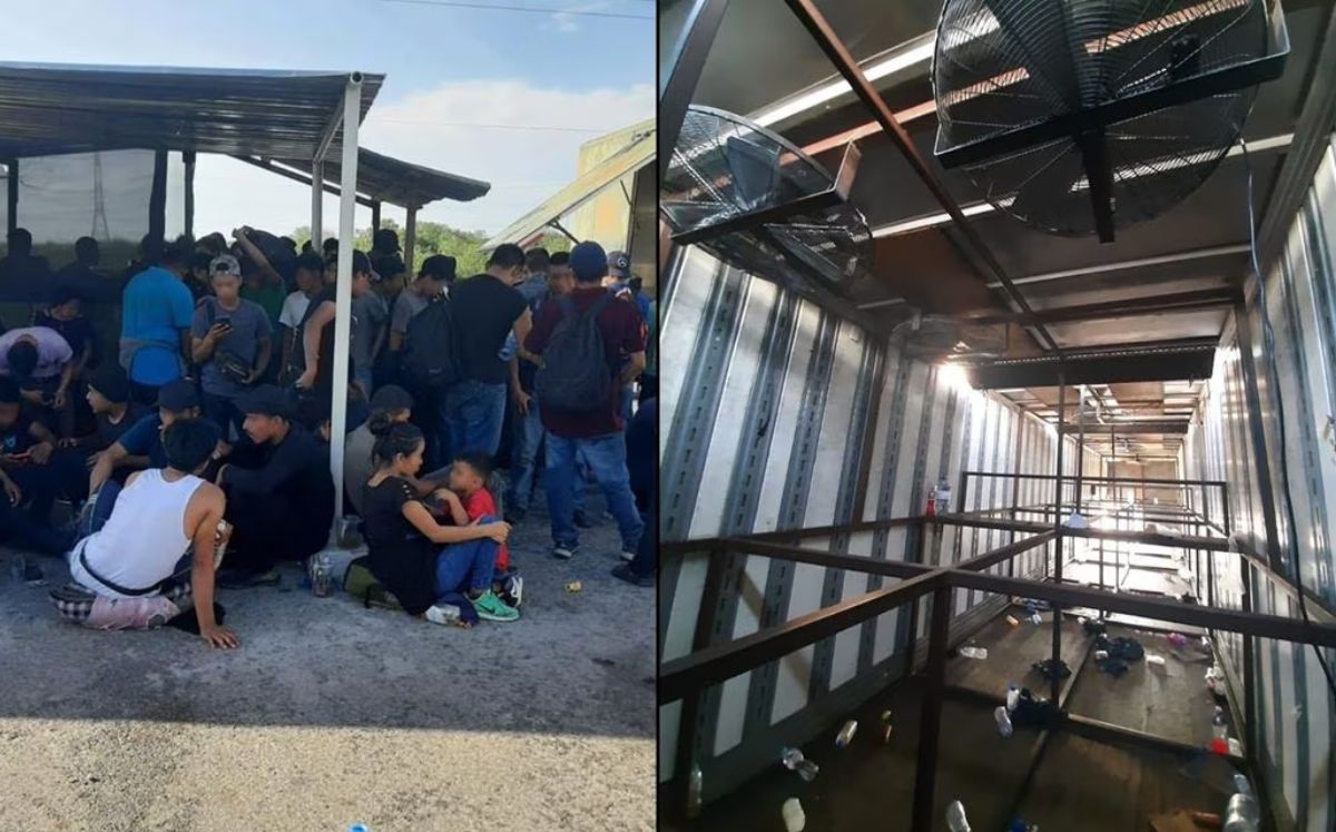 Encuentran a 139 migrantes en caja de tráiler